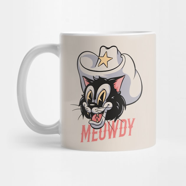 Howdy Meowdy - Cowboy Cat Retro Mascot | Howdy by anycolordesigns